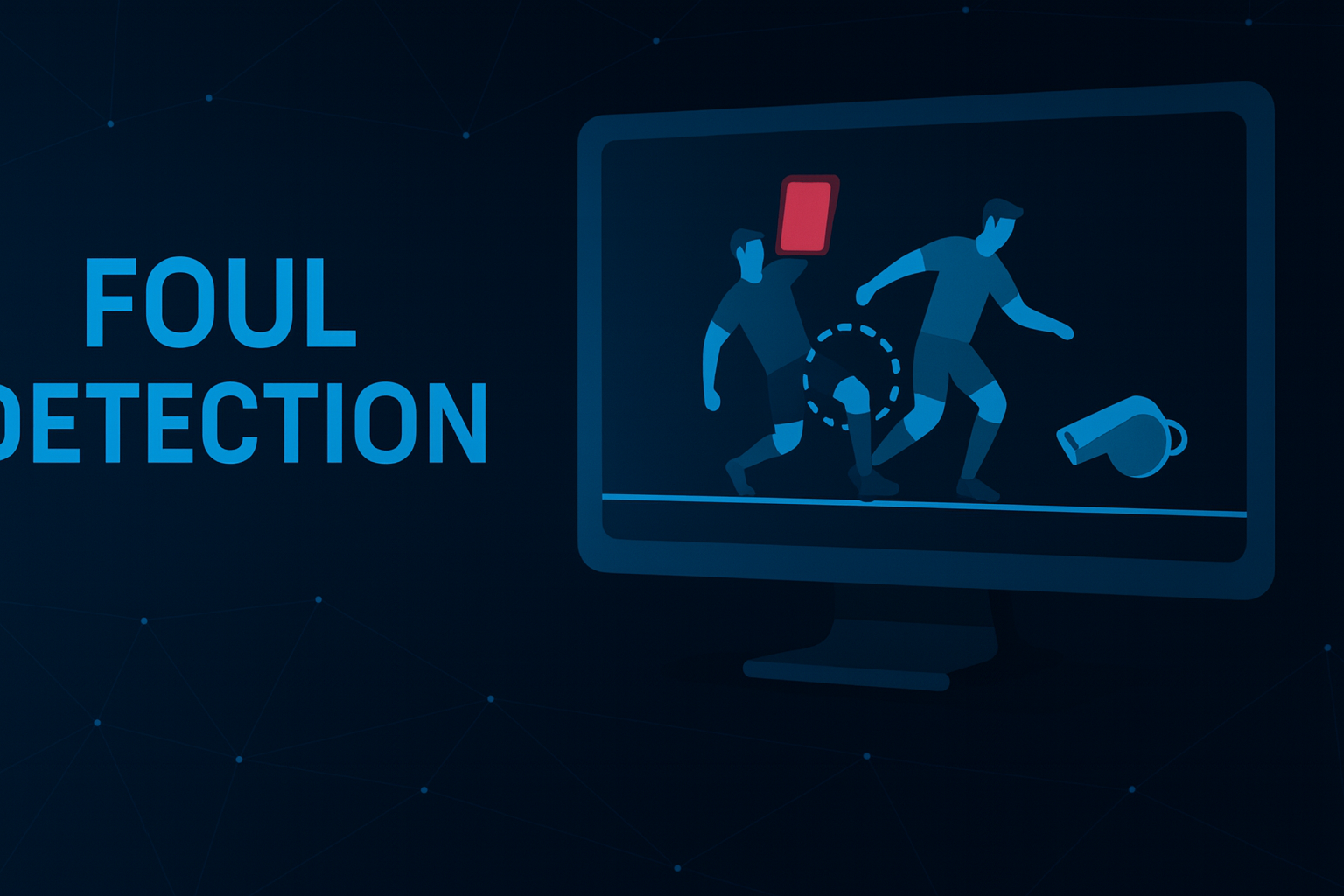 Foul detection illustration with contact highlight and red card cue